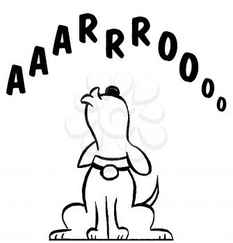 Royalty Free Clipart Image of a Howling Dog