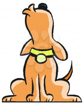 Royalty Free Clipart Image of a Howling Dog