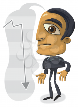 Royalty Free Clipart Image of a Confused Businessman