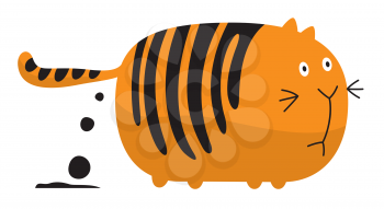 Royalty Free Clipart Image of a Pooping Cat