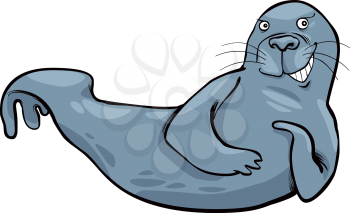Royalty Free Clipart Image of a Smiling Seal