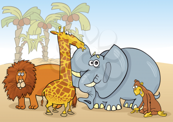 Royalty Free Clipart Image of a Group of African Animals #483177 |  