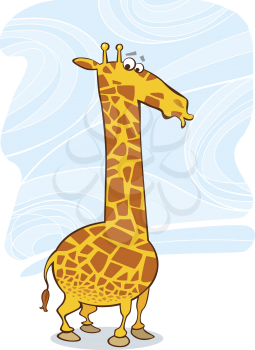 Royalty Free Clipart Image of a Funny Giraffe
