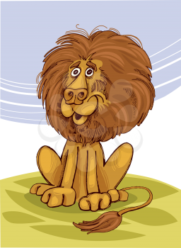 Royalty Free Clipart Image of a Happy Lion