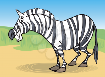 Royalty Free Clipart Image of a Smiling Zebra