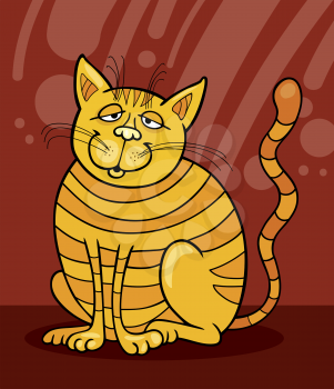 Royalty Free Clipart Image of a Yellow Cat
