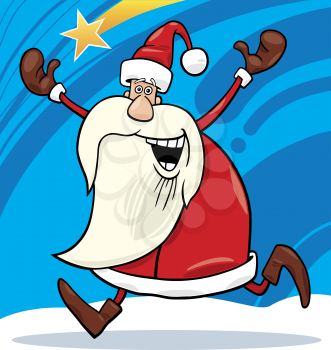 Royalty Free Clipart Image of a Running Santa