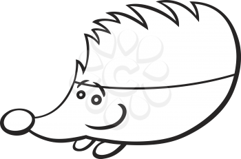 Royalty Free Clipart Image of a Hedgehog for Colouring