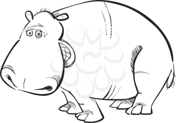 Royalty Free Clipart Image of a Hippopotamus