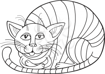 Royalty Free Clipart Image of a Cat Curled Up