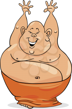 Royalty Free Clipart Image of a Happy Asian Man
