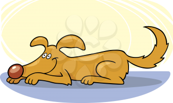 Royalty Free Clipart Image of a Dog Lying Down