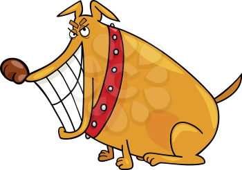 Royalty Free Clipart Image of a Snarling Dog