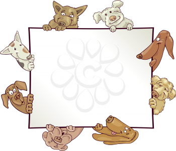 Royalty Free Clipart Image of a Frame With Funny Dogs