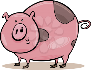 Royalty Free Clipart Image of a Spotted Pig