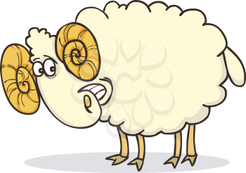 Royalty Free Clipart Image of a Ram Sheep