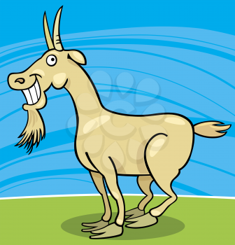 Royalty Free Clipart Image of a Smiling Goat