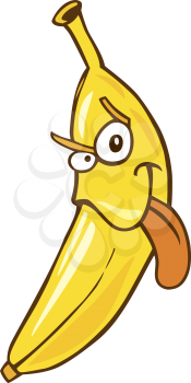 Royalty Free Clipart Image of a Funny Banana