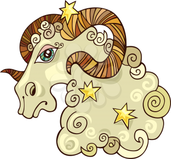 Royalty Free Clipart Image of a Ram for Aries