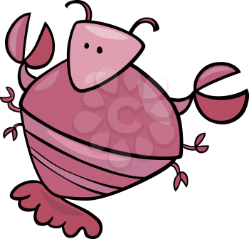 Royalty Free Clipart Image of a Pink Crab
