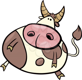 Royalty Free Clipart Image of a Funny Cow