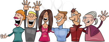 Royalty Free Clipart Image of a Group of Happy People