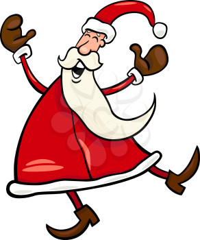 Cartoon Illustration of Funny Christmas Santa Claus or Papa Noel