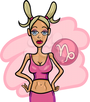 Royalty Free Clipart Image of a Capricorn Girl