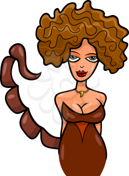 Royalty Free Clipart Image of a Woman With a Scorpion Tail