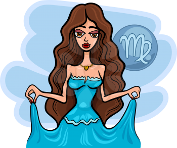 Royalty Free Clipart Image of a Woman Representing the Sign for Virgo