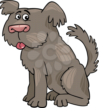 Cartoon Illustration of Funny Shaggy Sheepdog or Bobtail Dog