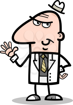 Cartoon Illustration of Man or Businessman in Suit