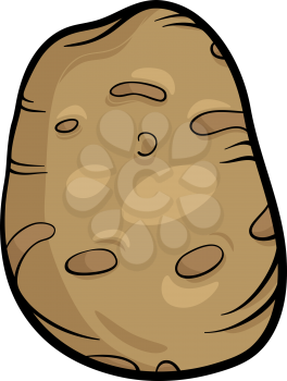 Cartoon Illustration of Potato Vegetable Food Object