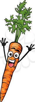 Cartoon Illustration of Funny Comic Carrot Root Vegetable Food Character