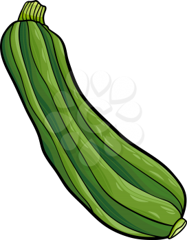 Cartoon Illustration of Zucchini Vegetable Food Object
