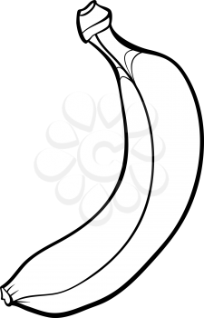 Black and White Cartoon Illustration of Banana Fruit Food Object for Coloring Book