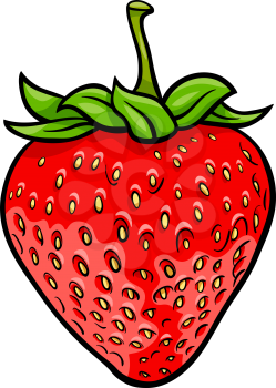 Cartoon Illustration of Strawberry Fruit Food Object