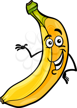 Cartoon Illustration of Funny Banana Fruit Food Comic Character