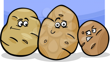 Royalty Free Clipart Image of Cartoon Potatoes