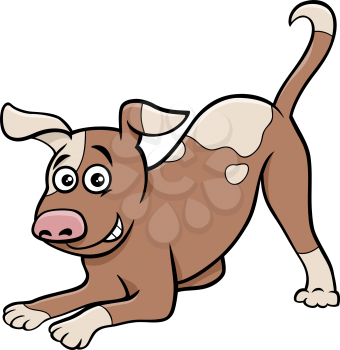 Cartoon illustration of playful spotted dog comic animal character