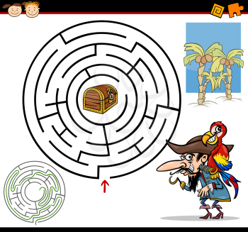 Royalty Free Clipart Image of a Pirate Maze