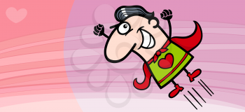 Royalty Free Clipart Image of a Valentine Superhero