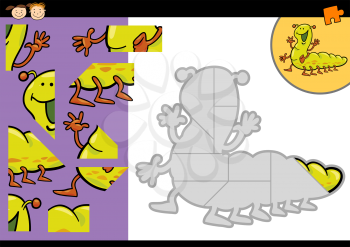 Royalty Free Clipart Image of a Caterpillar Puzzle