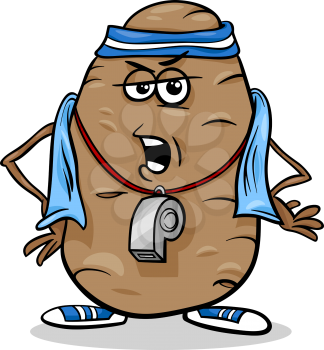 Cartoon Humor Concept Illustration of Couch or Coach Potato Saying or Proverb