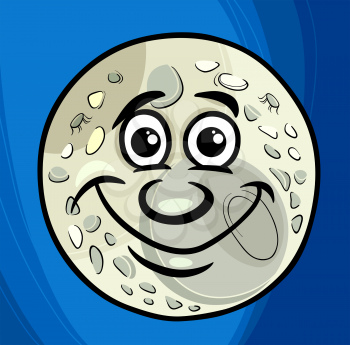 Cartoon Humor Concept Illustration of Man in the Moon Saying or Proverb