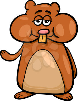 Cartoon Illustration of Funny Hamster Character