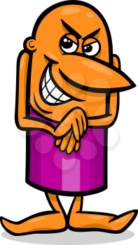 Cartoon Illustration of Funny Mischievous Guy Character