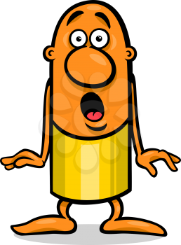 Cartoon Illustration of Funny Surprised Guy Character