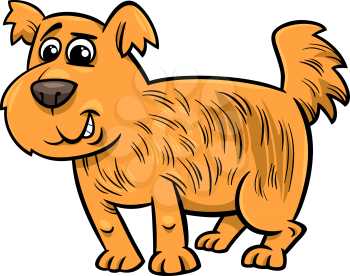 Cartoon Illustration of Cute Shaggy Dog