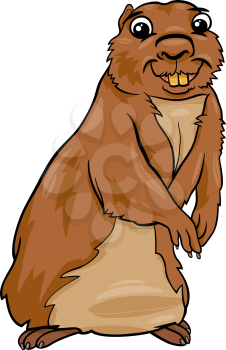 Cartoon Illustration of Funny Gopher Animal